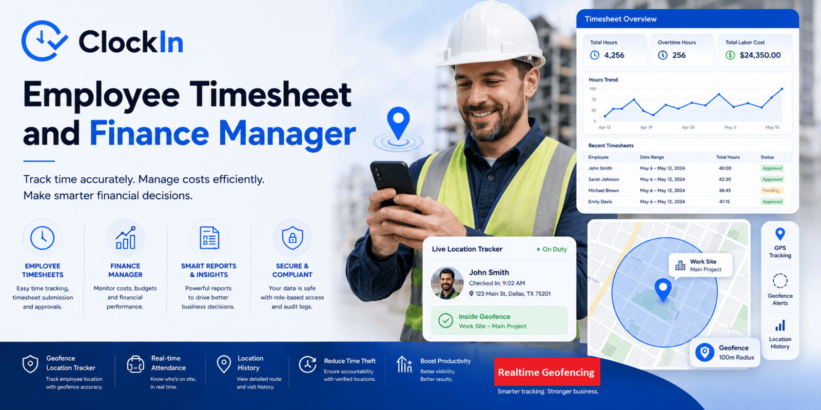ClockIn - Employee timesheet and productivity suite
